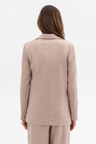 Однобортний шовковий жакет бежевого кольору Віград 32