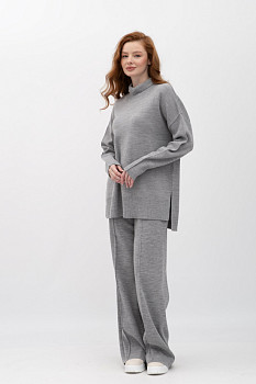 Брюки прямі трикотажні сірі 25218102