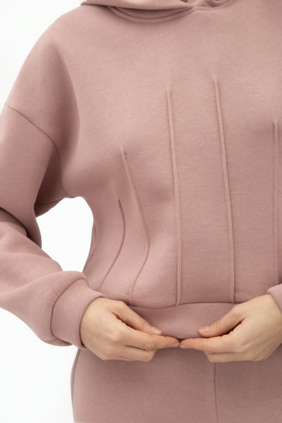 Світшот трикотажний з капюшоном рожевого кольору Делін 04