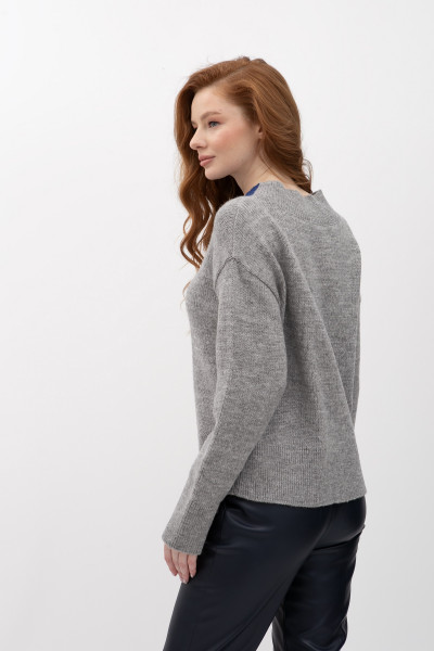Жіночий джемпер сірого кольору з V-подібним вирізом 25207500