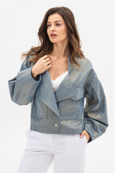 Котонова куртка вільного силуету золотистого кольору Чаріна