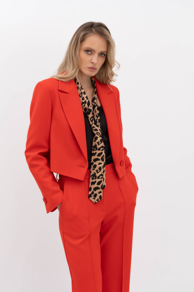 Жакет- кроп  червоного кольору Ертіз