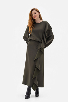 Трикотажна спідниця максі силуету трапеція Рінель 02