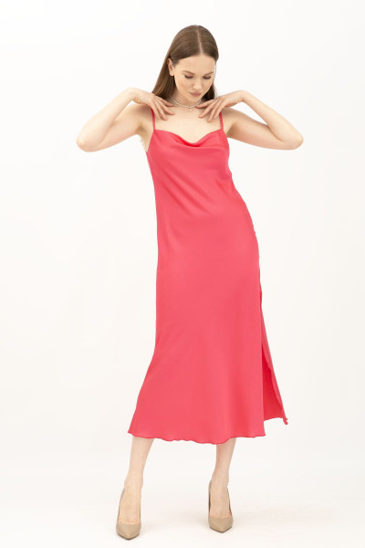 Сукня комбінація кольору фуксія з шовку Граян 3002 Сукня комбінація кольору фуксія з шовку Граян 3002