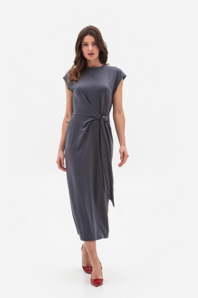 Трикотажна сукня міді довжини сірого кольору Астрія Трикотажна сукня міді довжини сірого кольору Астрія