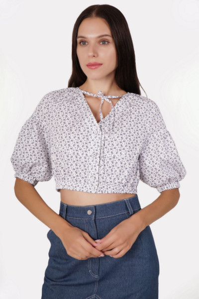 Блуза Білий Пальмі