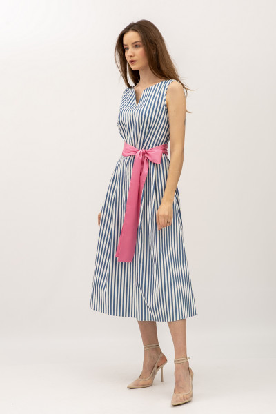 Сукня силуету трапеція довжини міді синього кольору Корала 01 Сукня силуету трапеція довжини міді синього кольору Корала 01