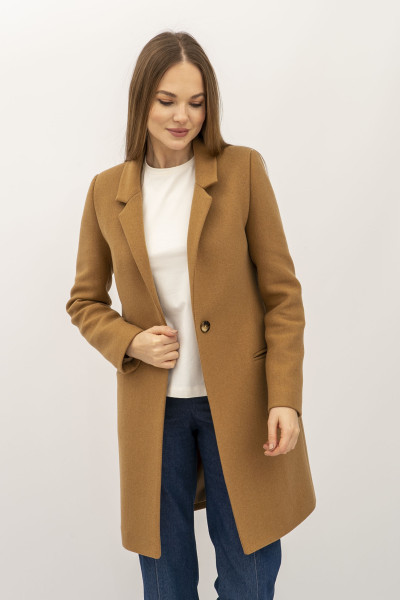 Пальто коричневе напівприлеглого силуету Каро