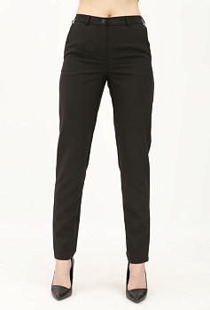 Жіночі штани завужені з костюмної тканини чорні Фіоре 02