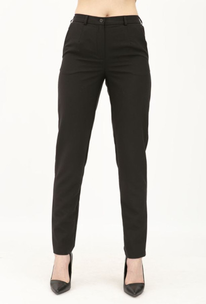 Жіночі штани завужені з костюмної тканини чорні Фіоре 02
