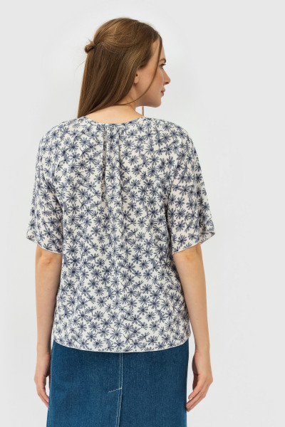 Блуза вільного силуету з шифону у квітковий принт Жеммі