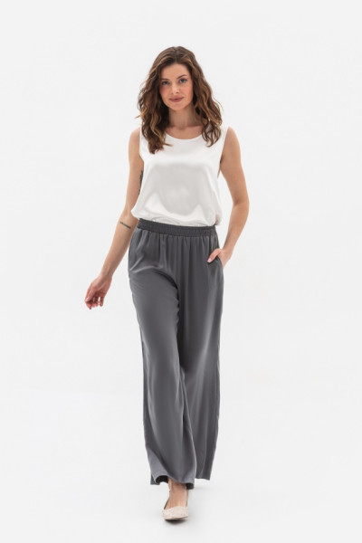 Вільні штани із сатину сірого кольору Ріяз 704