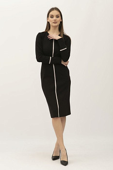 Сукня міді чорна прилеглого силуету Агувія 01 Сукня міді чорна прилеглого силуету Агувія 01