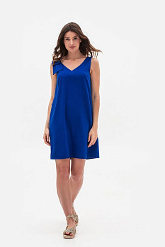 Синій лляний міні сарафан Пулін 12 Синій лляний міні сарафан Пулін 12