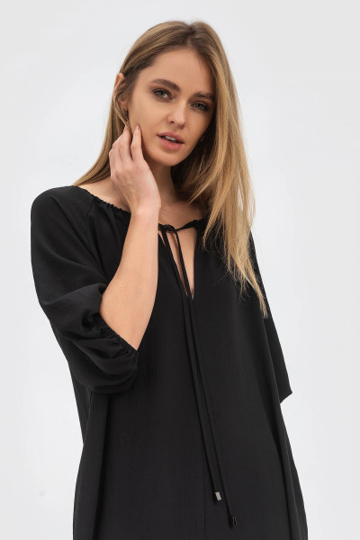 Сукня трапеція вільного крою з шифону чорна Бленк Сукня трапеція вільного крою з шифону чорна Бленк