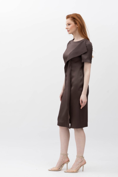 Жіноча шоколадна сукня-футляр коричневого кольору Ерла