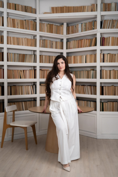 Жилет молочний з вмістом 80% льону Лареда 1