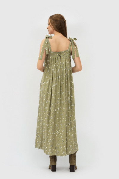 Довгий жіночий сарафан із штапелю з дрібним квітковим принтом Рібона Довгий жіночий сарафан із штапелю з дрібним квітковим принтом Рібона