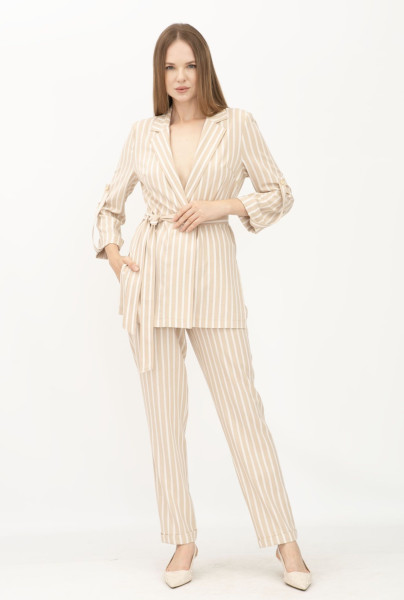 Костюм з льону бежевий жакет та брюки Данді 11 Костюм з льону бежевий жакет та брюки Данді 11