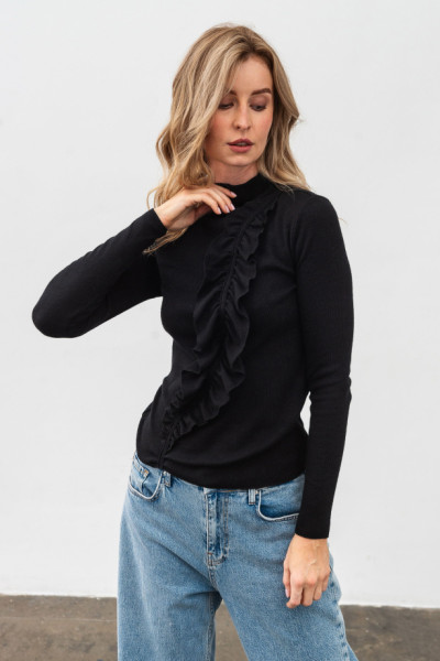 Трикотажний джемпер чорного кольору Лістея 01