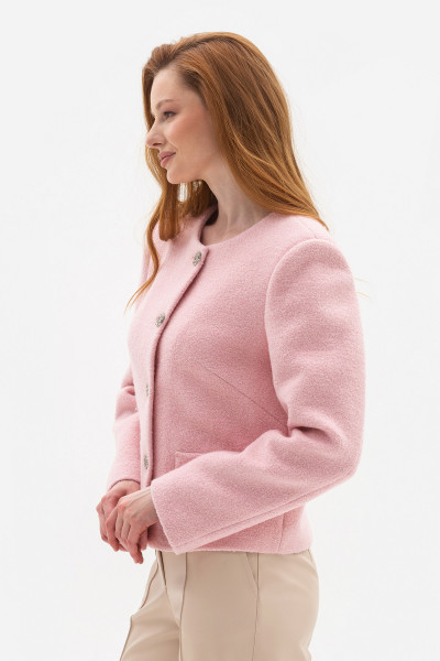 Жакет прямого силуету рожевого кольору Сателі