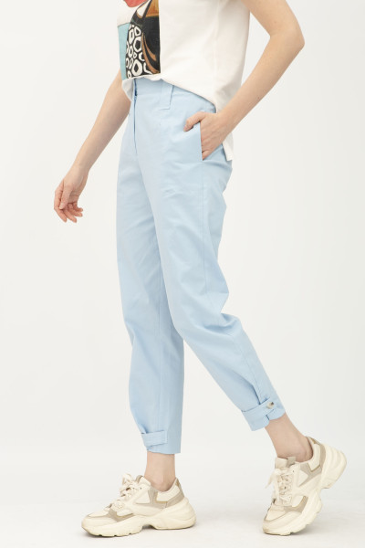 Котонові блакитні штани  з силуетом бананів Зорін 01