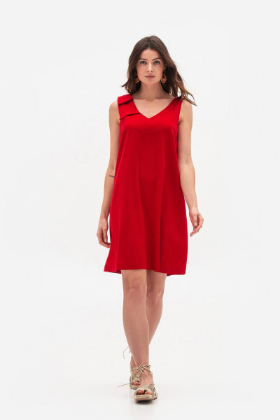 Червоний лляний міні сарафан Пулін 13 Червоний лляний міні сарафан Пулін 13