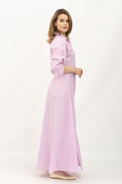 Сукня максі з бавони  вільного силуету в мілку смужку Брена 01 Сукня максі з бавони  вільного силуету в мілку смужку Брена 01