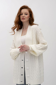 Кардиган молочний з вмістом вовни 25227100