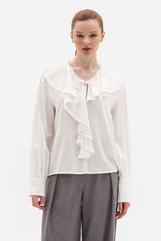 Блуза прямого силуету молочного кольору Еліора