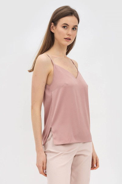 Майка пудрового кольору на бретелях, які регулюються Мавра 022