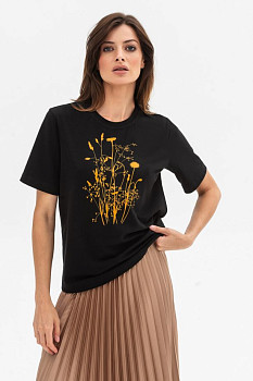 Чорна трикотажна футболка Лукре