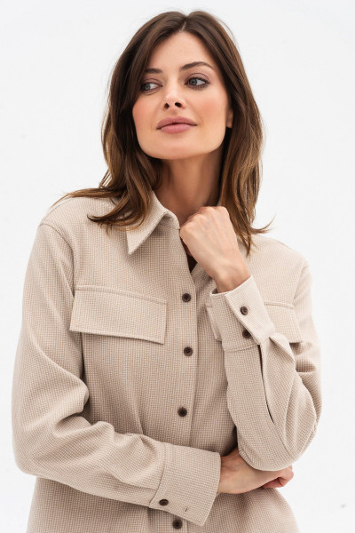Сорочка вкорочена бежева з вмістом вовни 80% Васат