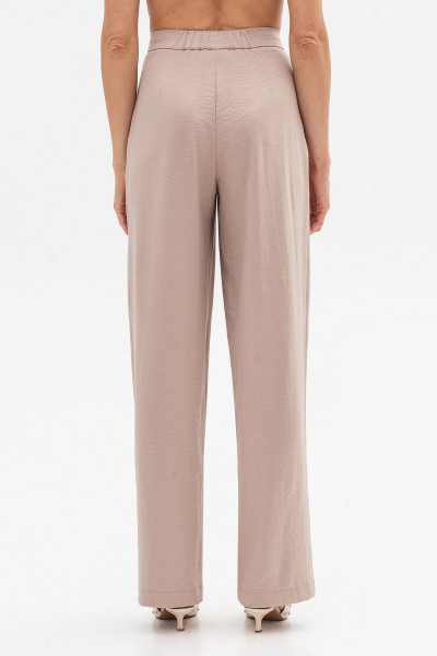 Штани шовкові палаццо з високою посадкою бежевого кольору Віград 32