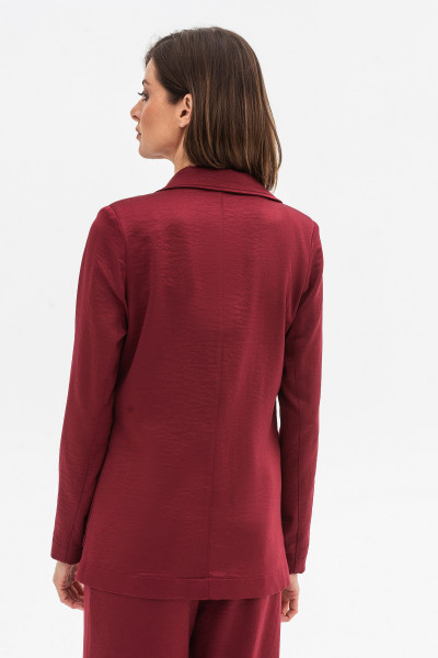 Однобортний шовковий жакет бордового кольору Віград 34