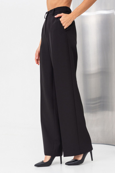 Брюки з костюмної тканини чорного кольору прямі Таліса