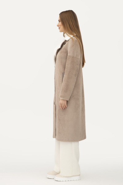 Двостороннє пальто однобортне кольору капучино 24107301