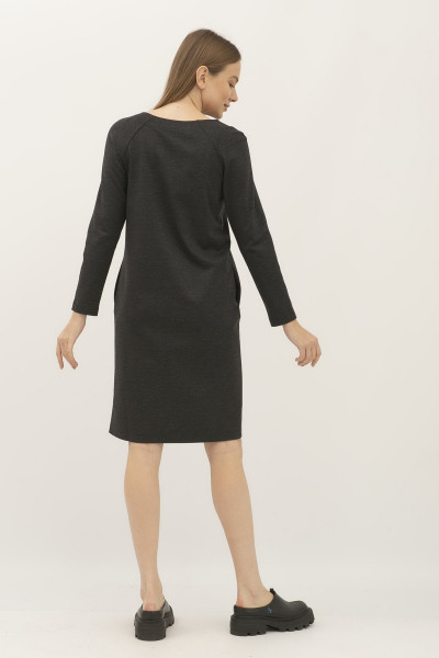 Жіноча сукня прямого силуету довжини до колін сіра Мента 302 Жіноча сукня прямого силуету довжини до колін сіра Мента 302