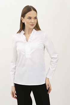 Біла блуза прямого силуету Емія