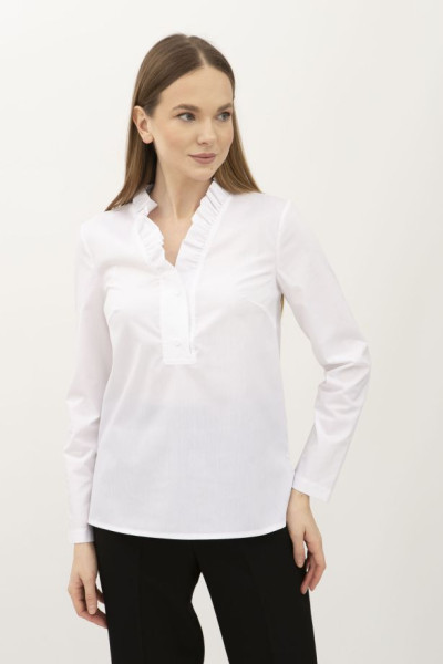Біла блуза прямого силуету Емія