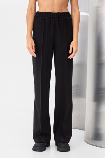 Брюки з костюмної тканини прямого крою чорні Лаура 01