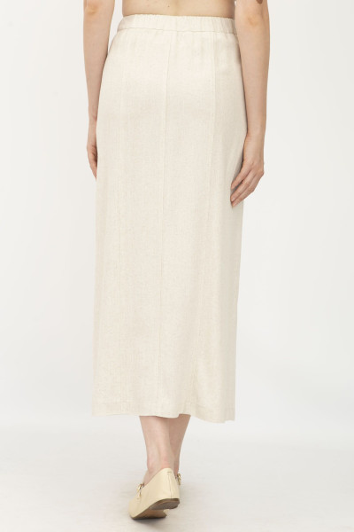 Лляна спідниця бежева прямого силуету Азуріт