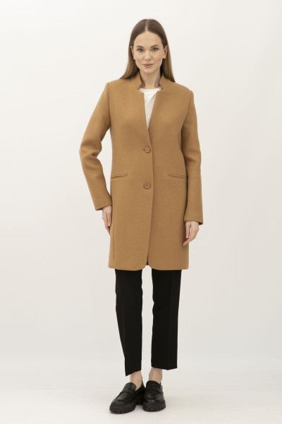 Класичне пальто коричневого кольору напівприлеглого силуету Клєра 01