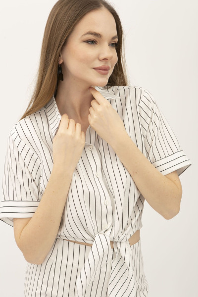 Костюм з льону блуза та спідниця у вертикальну смужку Онекс 1 Костюм з льону блуза та спідниця у вертикальну смужку Онекс 1