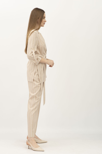 Костюм з льону бежевий жакет та брюки Данді 1 Костюм з льону бежевий жакет та брюки Данді 1