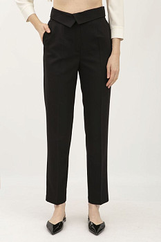 Штани чорного кольору з високою посадкою Унаті 001