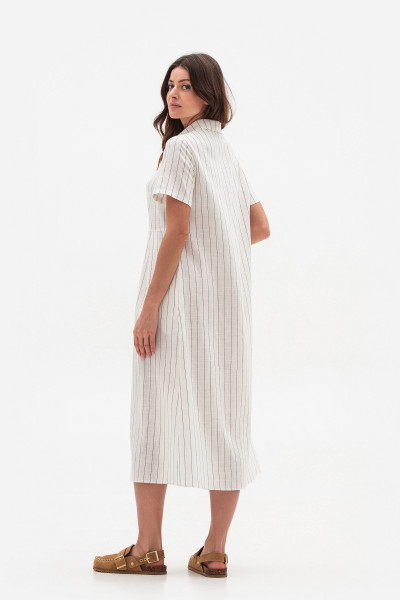 Лляна сукня довжини міді молочного кольору Галекс Лляна сукня довжини міді молочного кольору Галекс
