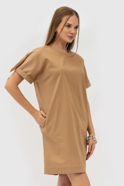 Сукня міні бежева з бавовни Лівіо Сукня міні бежева з бавовни Лівіо