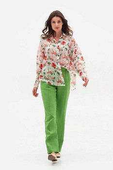 Лляні брюки зеленого кольору Топал 02