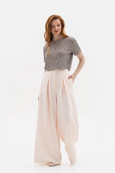 Широкі брюки з костюмної тканини молочного кольору Ліама